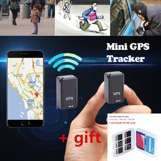 mini GPS tracker which shows multiple uses: children, belongings and cars.