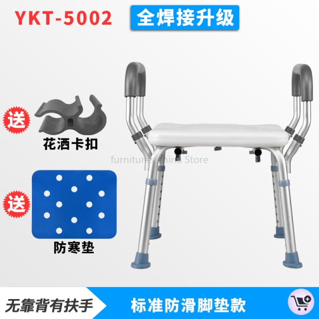 white stool with armrests