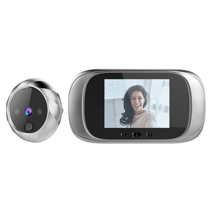 1 silver smart doorbell camera and camera viewer screen